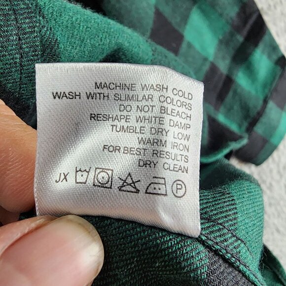 Design in Italy Shirt Mens 2XL Green Plaid Flannel Long Sleeve Button Up *GUC* - Picture 4 of 9